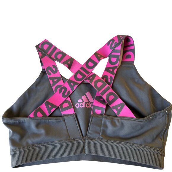 Nike Women's Dri-Fit Swoosh Sports Bra XXS Gray Black Medium Support New - Picture 5 of 9